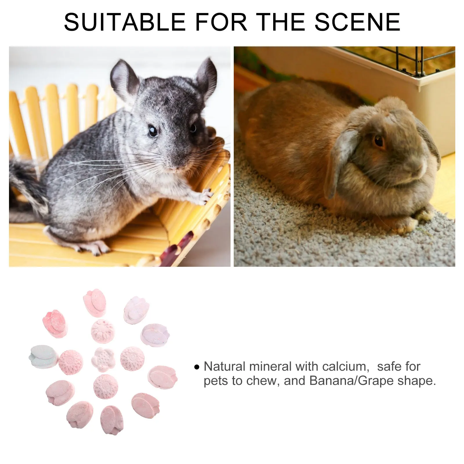 15 Pcs Natural Mineral Calcium Grinding Chew Toy for Hamster Parrot Guinea Pig Squirrel Small Pets Bright Food Shape
15 Pcs Natural Mineral Calcium Grinding Chew Toy for Hamster Parrot Guinea Pig Squirrel Small Pets Bright Food Shape
