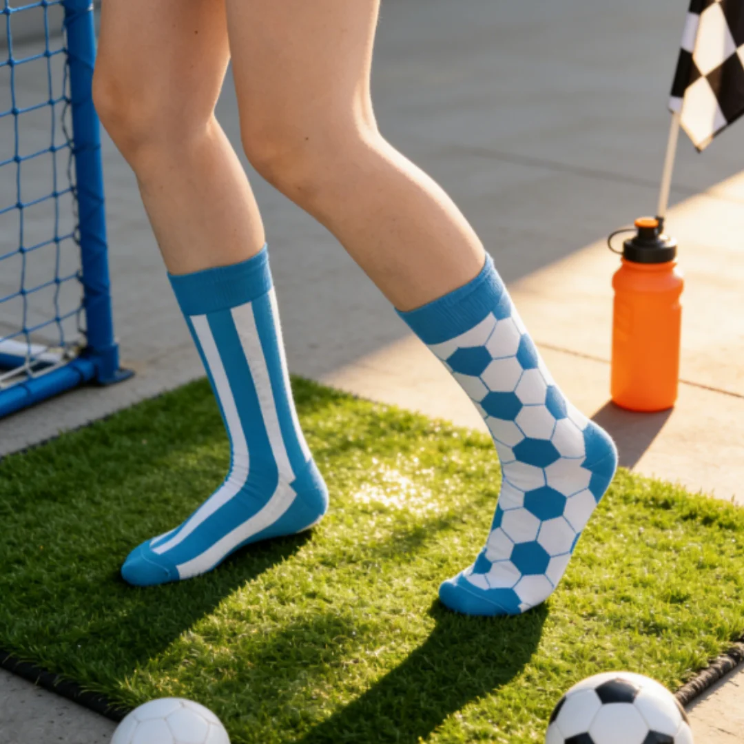 1 Pair of Blue and White Sports Socks, Geometric Pattern AB Style, Suitable for All Seasons
1 Pair of Blue and White Sports Socks, Geometric Pattern AB Style, Suitable for All Seasons