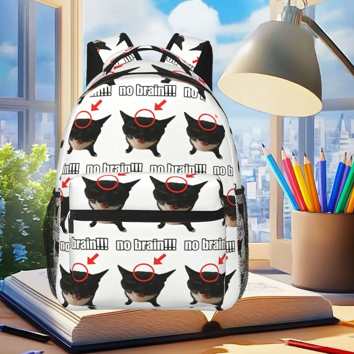 No Brain Funny Cat Graphic Backpack Student Boys Girls BookBag Kids School Bag Computer Shoulder Bags for Men Women
No Brain Funny Cat Graphic Backpack Student Boys Girls BookBag Kids School Bag Computer Shoulder Bags for Men Women