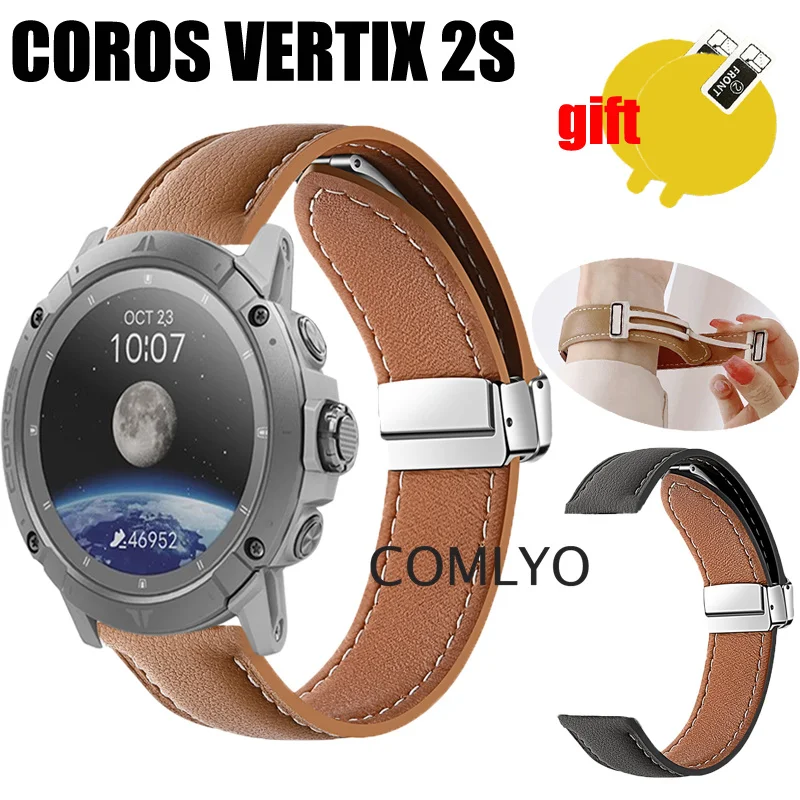 Кожаный ремешок для смарт-часов COROS VERTIX 2S, Складная магнитная пряжка, Защита экрана для мужчин и женщин
Кожаный ремешок для смарт-часов COROS VERTIX 2S, Складная магнитная пряжка, Защита экрана для мужчин и женщин