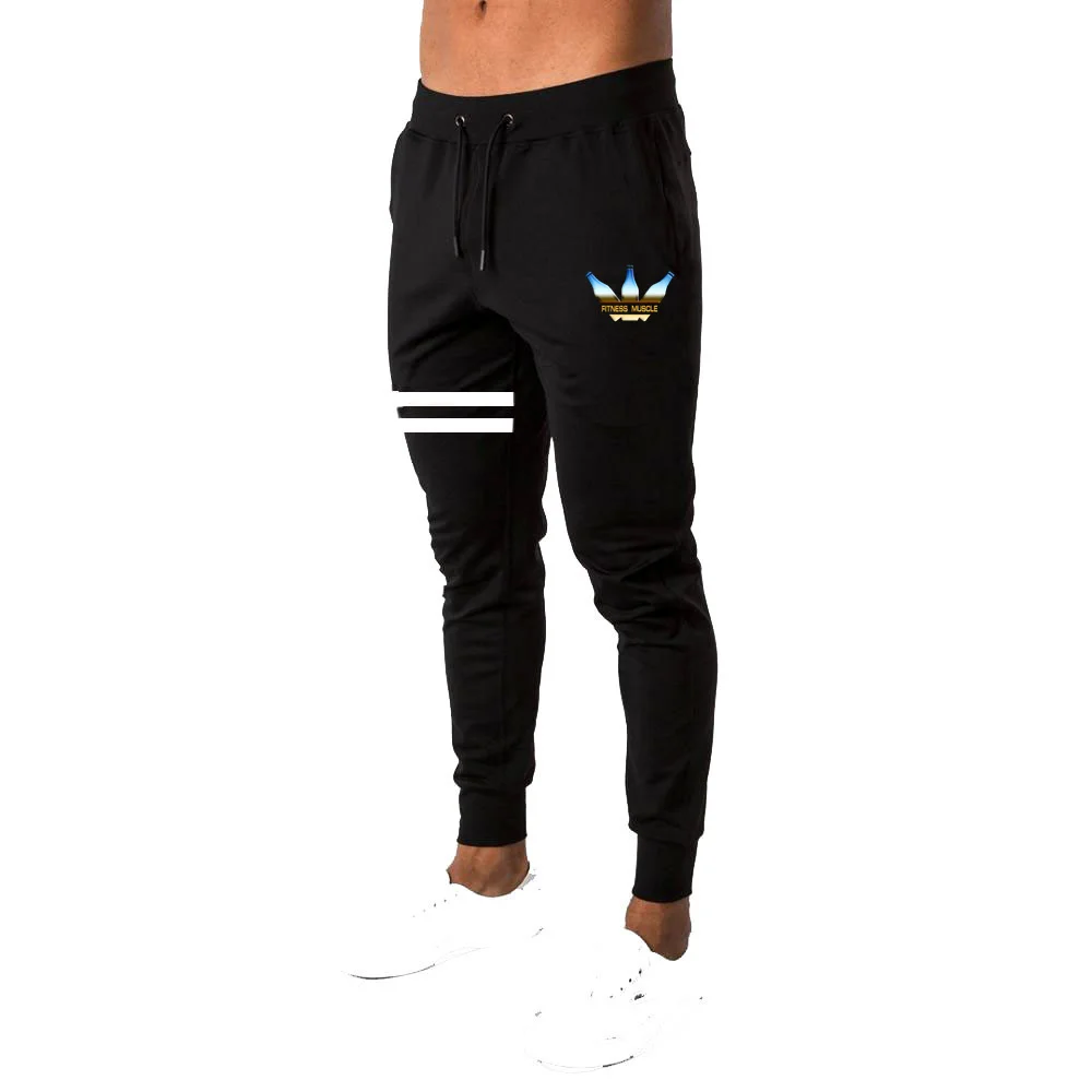 Cotton Sweatpants Men's Running Pants Right Leg Double Stripe Black Trousers Football Basketball Training Sweat Fitness Pants
Cotton Sweatpants Men's Running Pants Right Leg Double Stripe Black Trousers Football Basketball Training Sweat Fitness Pants