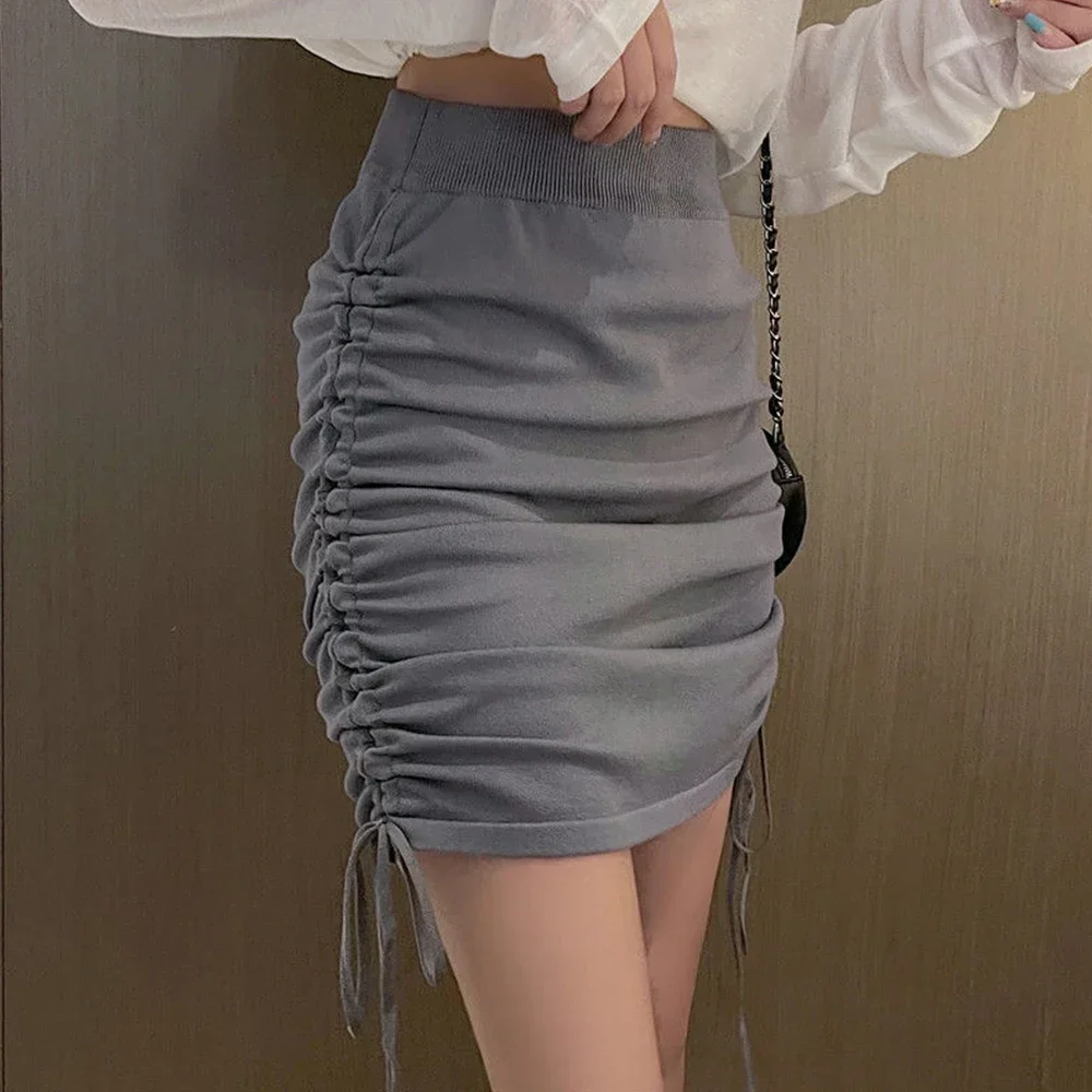 Korean Style Women Drawstring Skirts High Waist A-line Dresses Plain All-Match Casual Pleated Drawstring Hip Skirt Vestidos
Korean Style Women Drawstring Skirts High Waist A-line Dresses Plain All-Match Casual Pleated Drawstring Hip Skirt Vestidos