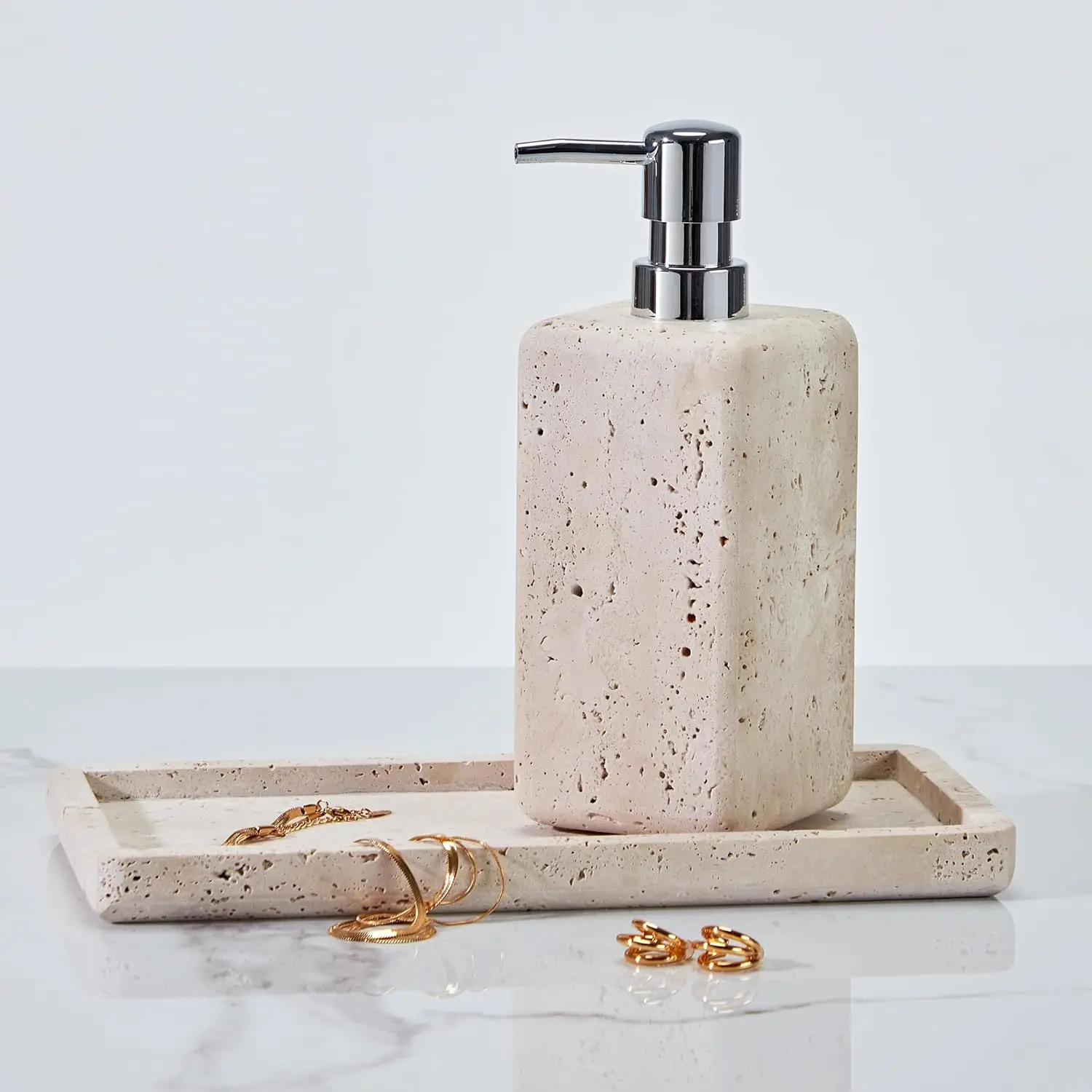 12.01 X 5.98 X 0.83 Inches Ivory Travertine Tray, Genuine Organic Stone Rectangle Tray, Japandi Style Durable Travertine Vanity
12.01 X 5.98 X 0.83 Inches Ivory Travertine Tray, Genuine Organic Stone Rectangle Tray, Japandi Style Durable Travertine Vanity