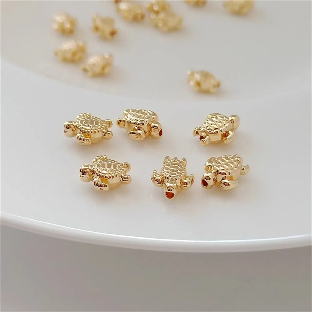 14K Gold-plated Small Turtle Bucket Beads, 7*9mm Bead Spacer and String Beads, DIY Handmade Jewelry Accessory Materials
14K Gold-plated Small Turtle Bucket Beads, 7*9mm Bead Spacer and String Beads, DIY Handmade Jewelry Accessory Materials