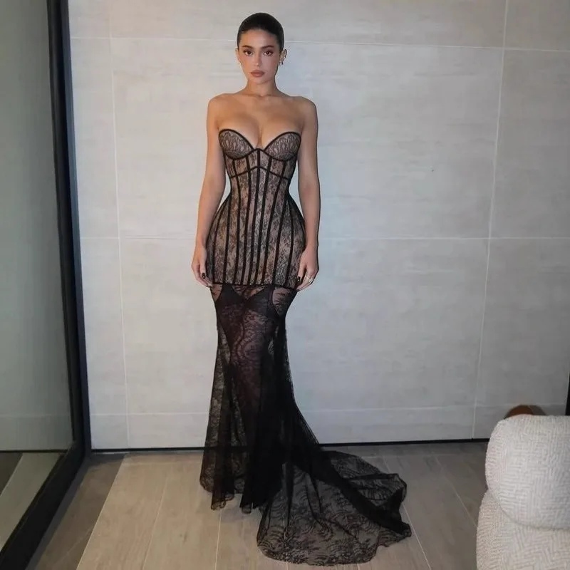 Talenza Women's Luxury Evening Dresses Fashion Backless Sparkling Mesh Lace Patchwork Sexy Maxi Dress Elegant Female Party Dress
Talenza Women's Luxury Evening Dresses Fashion Backless Sparkling Mesh Lace Patchwork Sexy Maxi Dress Elegant Female Party Dress