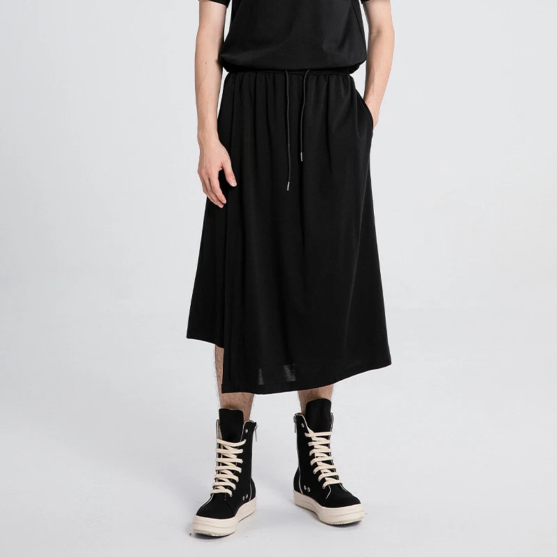 Men'S Casual Culottes With Drawstring Elastic Waist, Wide-Leg Pants, Trendy And Unique Irregular Cropped Trousers
Men'S Casual Culottes With Drawstring Elastic Waist, Wide-Leg Pants, Trendy And Unique Irregular Cropped Trousers