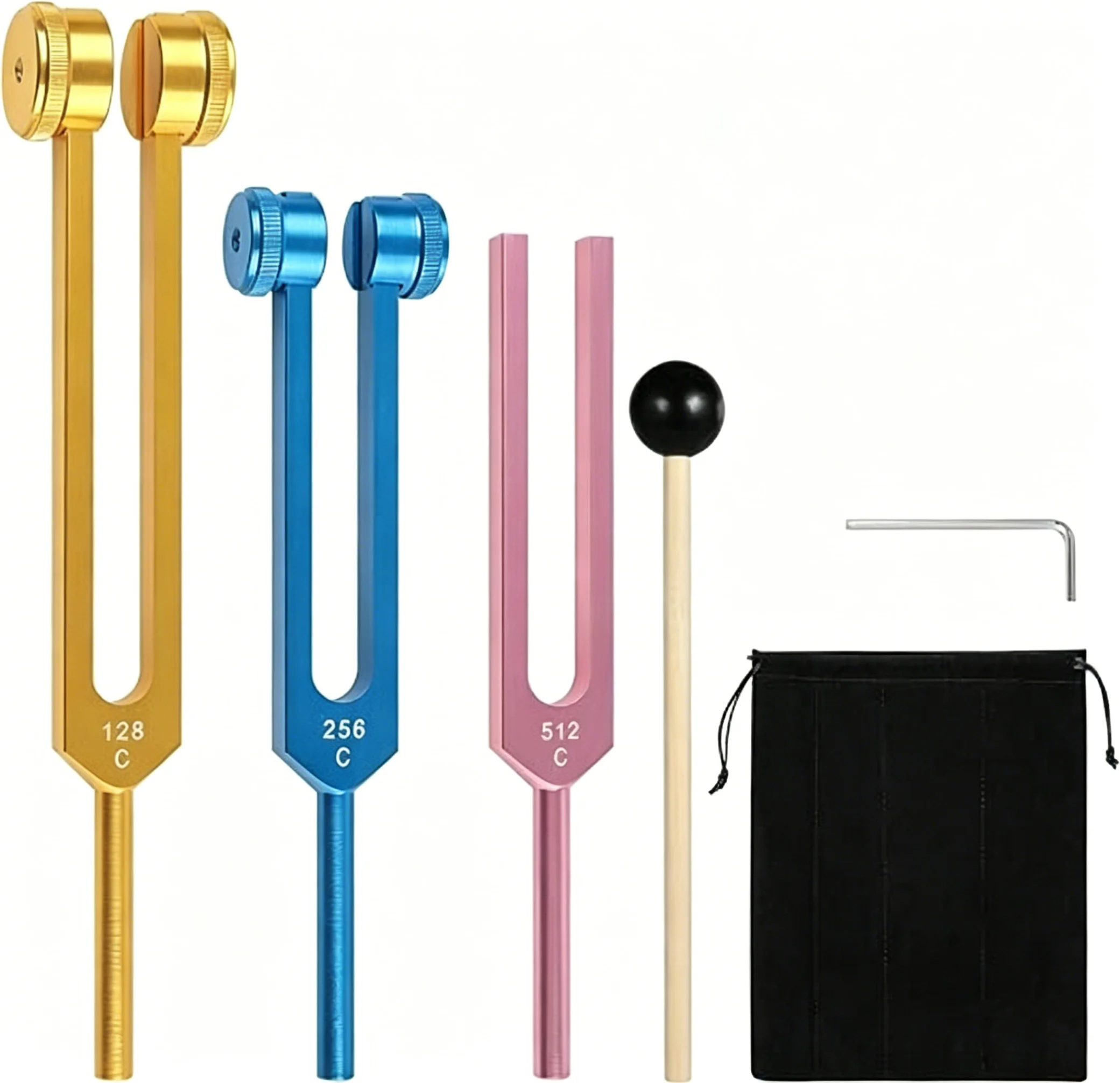 3Pcs Tuning Fork Set 128Hz 256Hz 512Hz, Weighted & Unweighted Aluminum Fork with Hammer & Storage Bag, Chakra Sound Healing Tool for Yoga Meditation Relaxation
3Pcs Tuning Fork Set 128Hz 256Hz 512Hz, Weighted & Unweighted Aluminum Fork with Hammer & Storage Bag, Chakra Sound Healing Tool for Yoga Meditation Relaxation