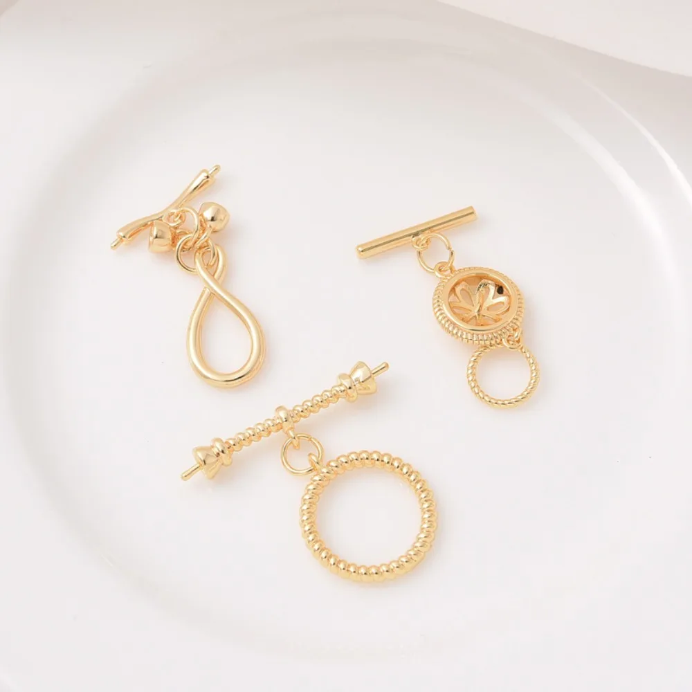 18K Gold-plated, Sticky Pearl OT Clasp, Diy Handmade Bracelet, Necklace with Tray, White Gold Finish and Connecting Clasp
18K Gold-plated, Sticky Pearl OT Clasp, Diy Handmade Bracelet, Necklace with Tray, White Gold Finish and Connecting Clasp