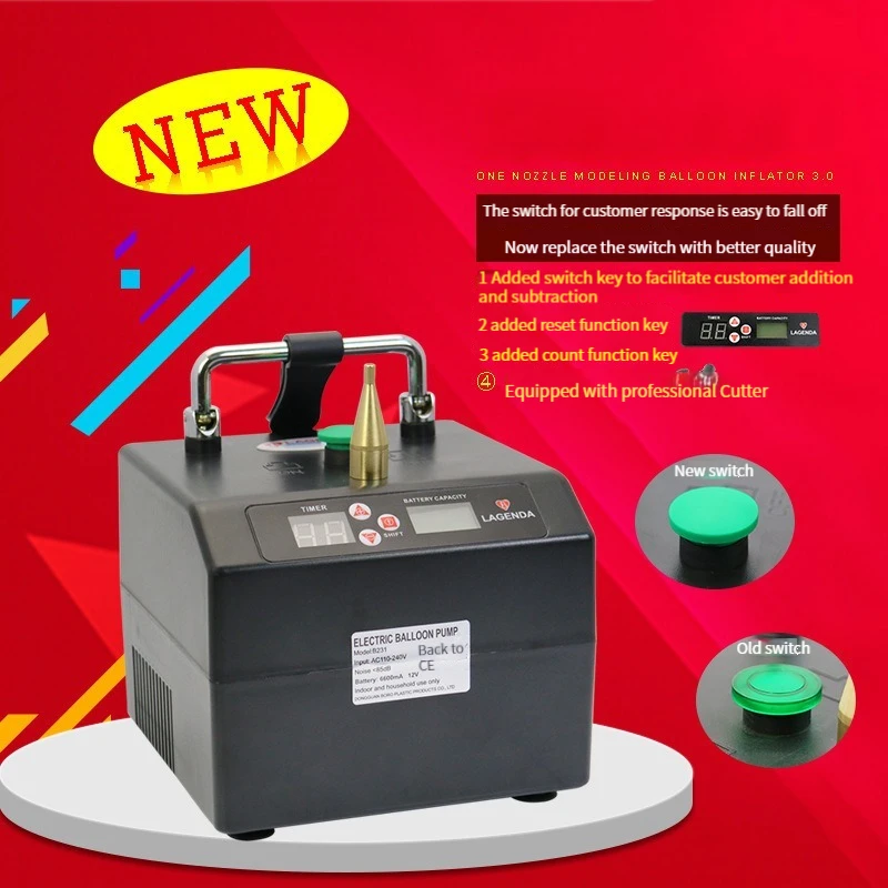 Electric Balloon Pump Balloon Inflator Party Air Blower Portable B231 High Pressure Type Single Hole Long Balloon Inflator
Electric Balloon Pump Balloon Inflator Party Air Blower Portable B231 High Pressure Type Single Hole Long Balloon Inflator
