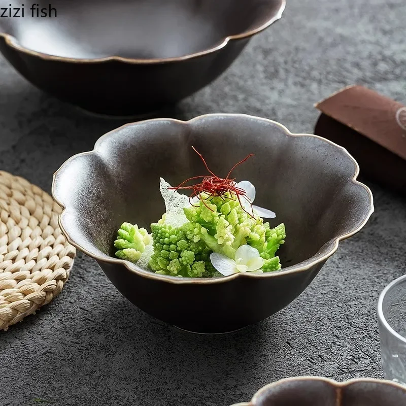 Ceramic Gold Border Flower Shaped Bowl Retro Salad Bowl Dessert Bowl Thick Soup Bowls Service Bowls Hotel Specialty Tableware
Ceramic Gold Border Flower Shaped Bowl Retro Salad Bowl Dessert Bowl Thick Soup Bowls Service Bowls Hotel Specialty Tableware