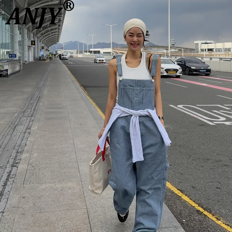 ANJY Spring Summer New Tide Korean-Style Vertical Striped Loose Casual Denim Overalls Women Chic Ins Jumpsuit Fashion Ins A20008
ANJY Spring Summer New Tide Korean-Style Vertical Striped Loose Casual Denim Overalls Women Chic Ins Jumpsuit Fashion Ins A20008