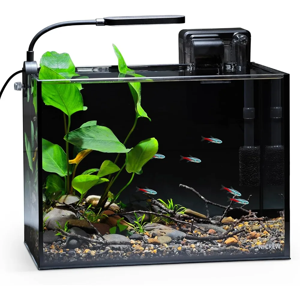 2.5 Gallon Nano Nature Aquarium Kit, Ultra-Clear Rimless Desktop Fish Tank with Light, Filter, Gravel and Rock, Perfect for Sma
2.5 Gallon Nano Nature Aquarium Kit, Ultra-Clear Rimless Desktop Fish Tank with Light, Filter, Gravel and Rock, Perfect for Sma