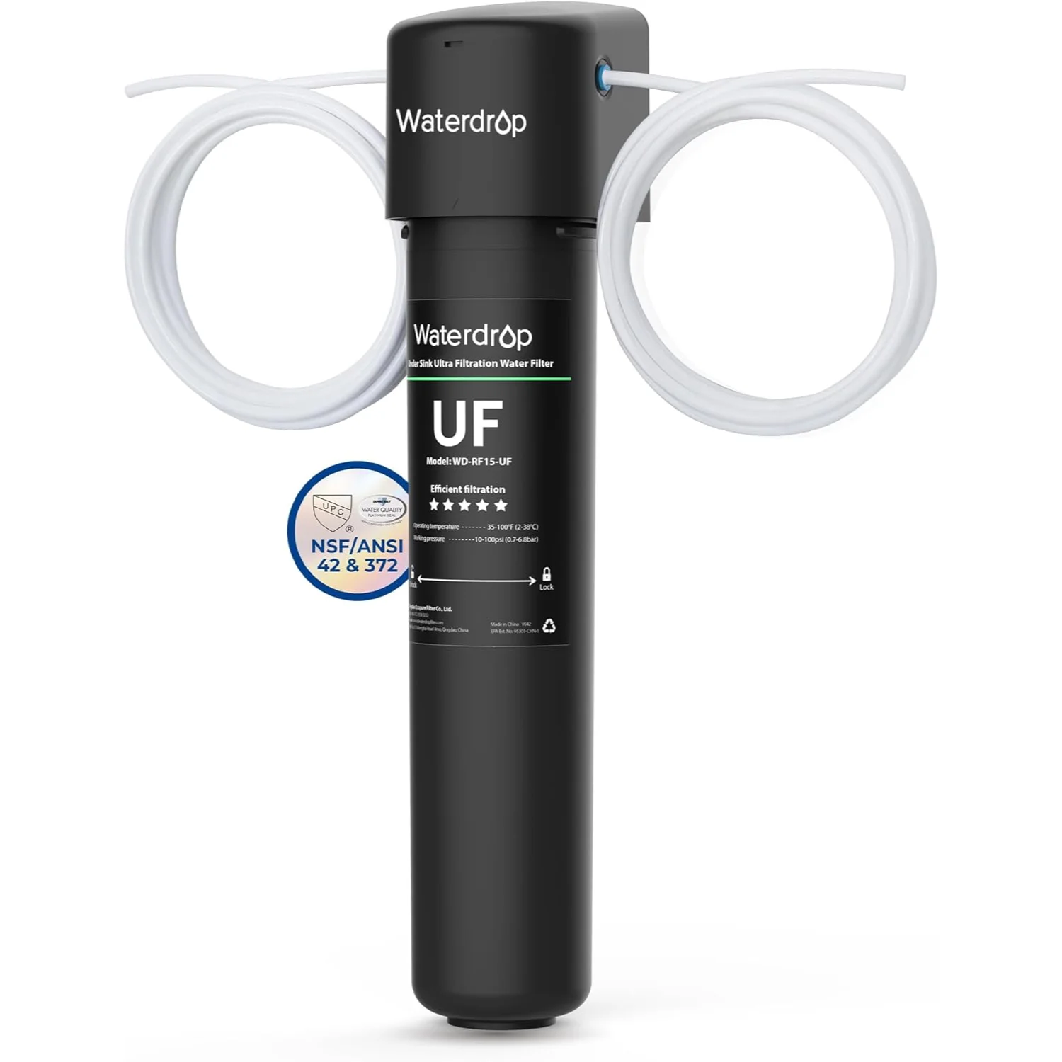 Waterdrop 0.01μm Inline Water Filter System for Refrigerator, Ice Maker, Under Sink, 1/4 inch Direct Connect, NSF/ANSI 42
Waterdrop 0.01μm Inline Water Filter System for Refrigerator, Ice Maker, Under Sink, 1/4 inch Direct Connect, NSF/ANSI 42