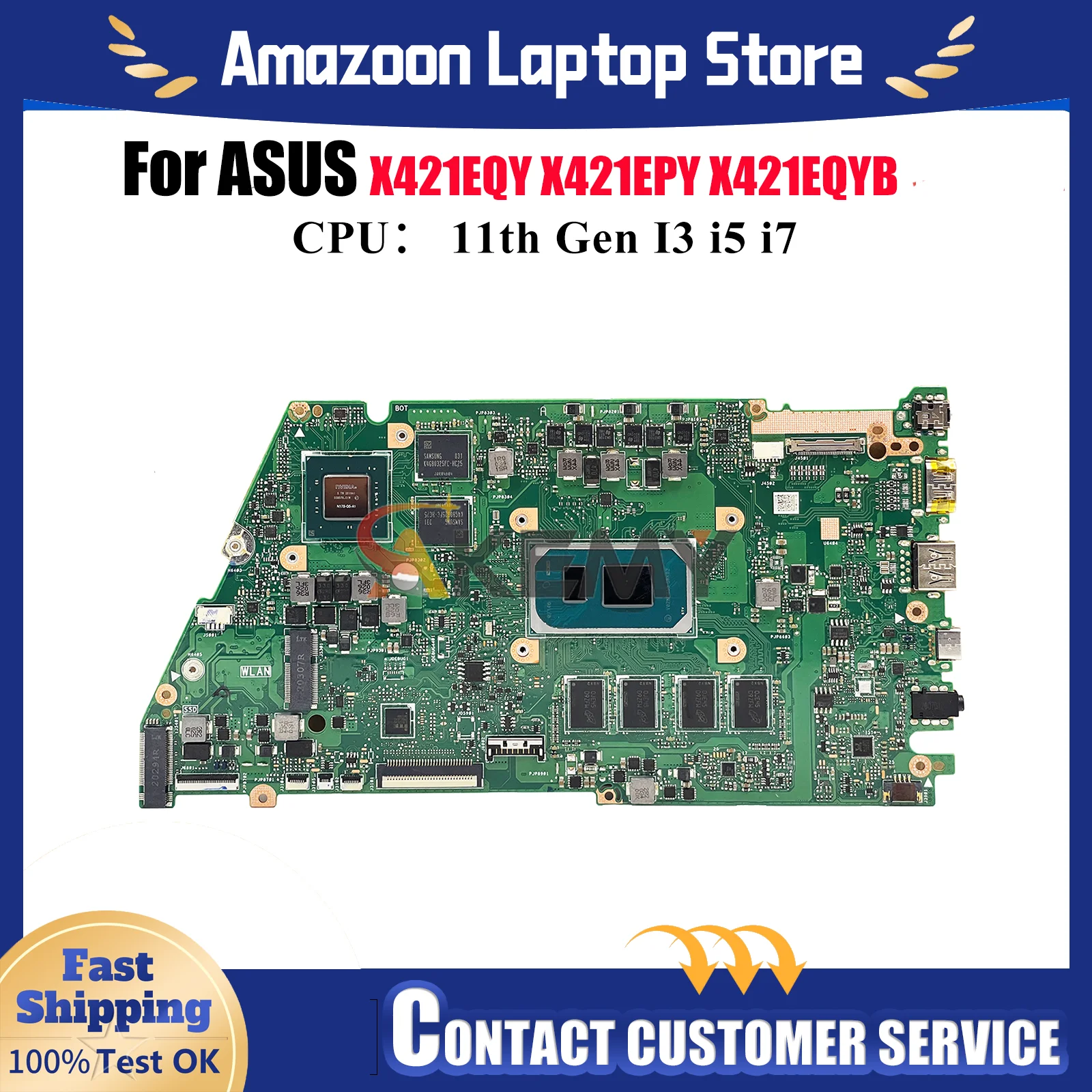 X421EQ Материнская плата для ноутбука ASUS K433E V433E R421E X421EPY X421EQYB X421EQY X421E ADOL14EA I421E Материнская плата 11-го поколения I3 i5 i7 U
X421EQ Материнская плата для ноутбука ASUS K433E V433E R421E X421EPY X421EQYB X421EQY X421E ADOL14EA I421E Материнская плата 11-го поколения I3 i5 i7 U