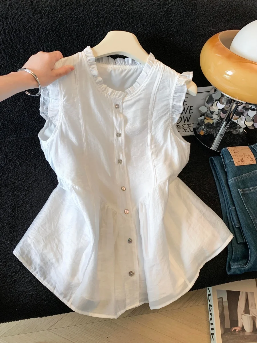 White Flax Sleeveless Shirt Women Summer 2026 New Design Sense Lyocell Vest Small Flying Sleeve Can Shoulder Top Skin-friendl...
White Flax Sleeveless Shirt Women Summer 2026 New Design Sense Lyocell Vest Small Flying Sleeve Can Shoulder Top Skin-friendl...