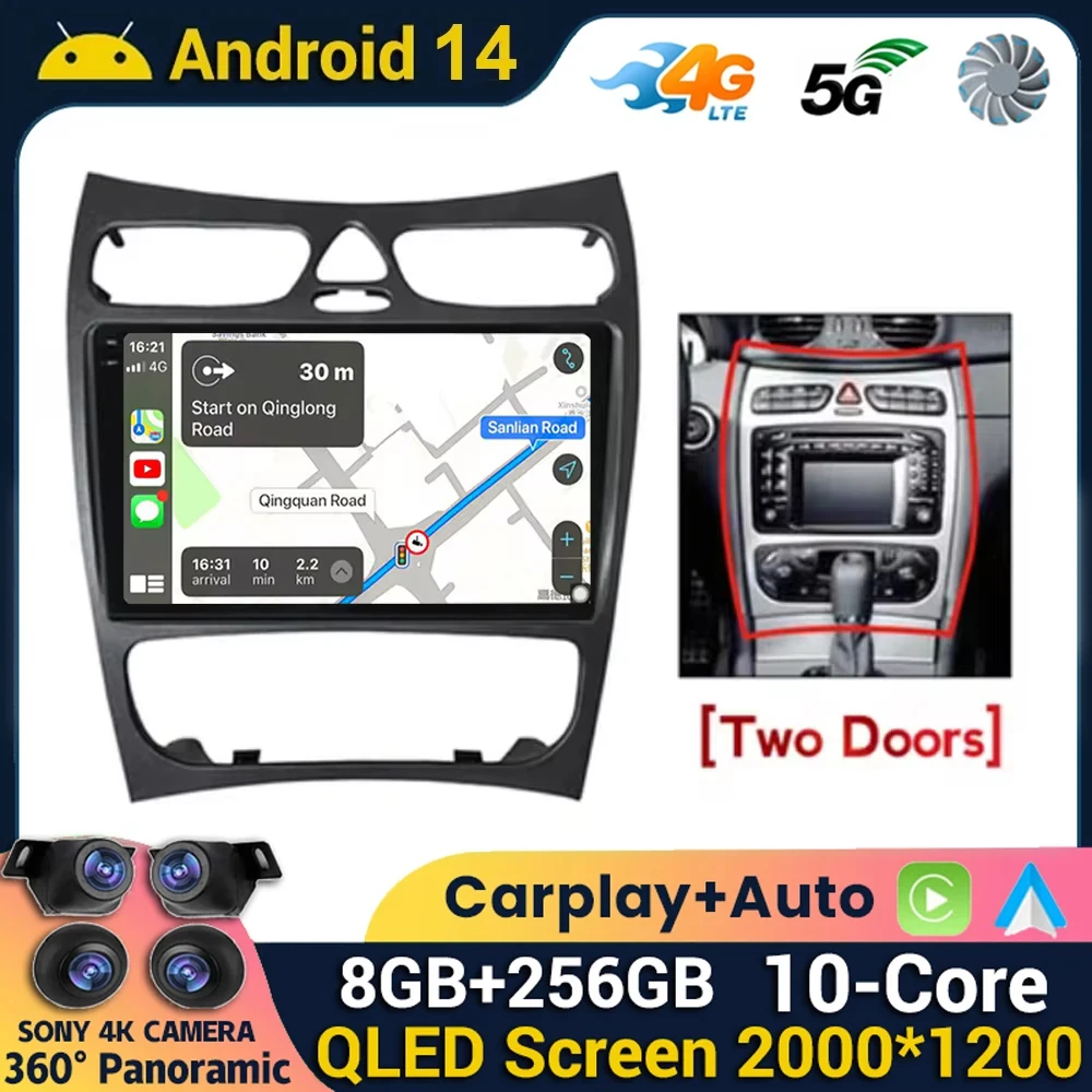 Android 14 Car Radio For Mercedes Benz C-Class W209 C200 C320 C350 CLK W203 2002-2005 Multimedia Player GPS Carplay Stereo Auto
Android 14 Car Radio For Mercedes Benz C-Class W209 C200 C320 C350 CLK W203 2002-2005 Multimedia Player GPS Carplay Stereo Auto