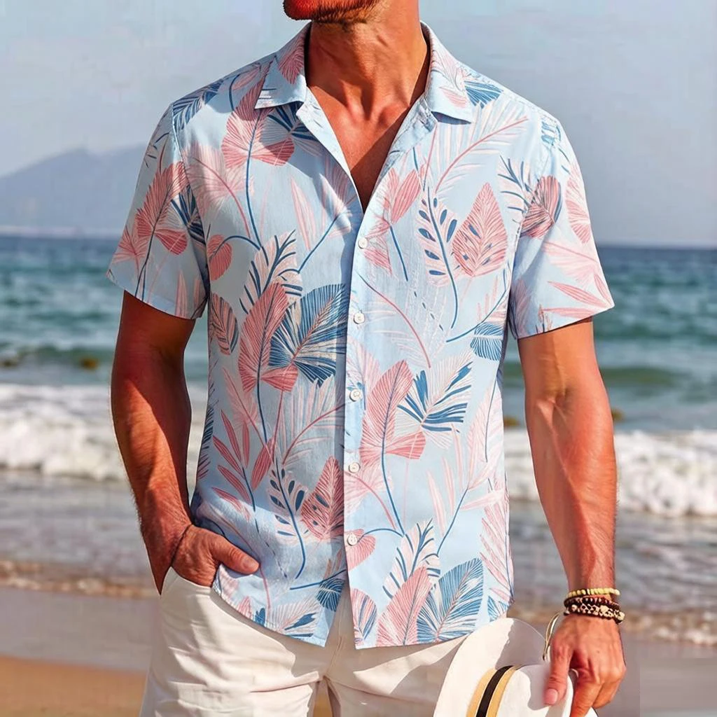 Summer Short Sleeve Tropical Plants Print Men's Shirts Plus Size Street Beach Loose Men Hawaiian Shirt Fashion Vacation Blouses
Summer Short Sleeve Tropical Plants Print Men's Shirts Plus Size Street Beach Loose Men Hawaiian Shirt Fashion Vacation Blouses