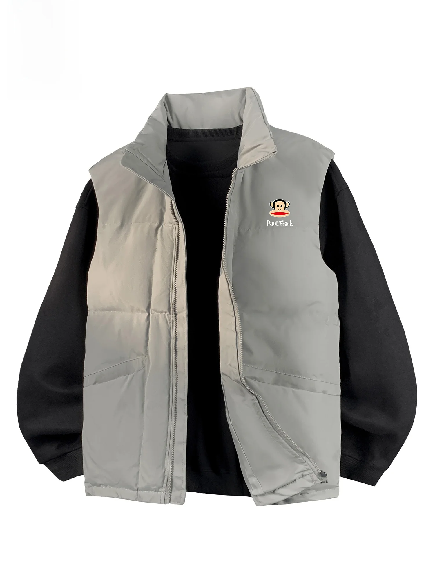 Мужской зимний повседневный жилет Paul Frank с воротником-стойкой, свободного кроя, теплый, из полиэстера, на молнии, с анималистическим принтом
Мужской зимний повседневный жилет Paul Frank с воротником-стойкой, свободного кроя, теплый, из полиэстера, на молнии, с анималистическим принтом