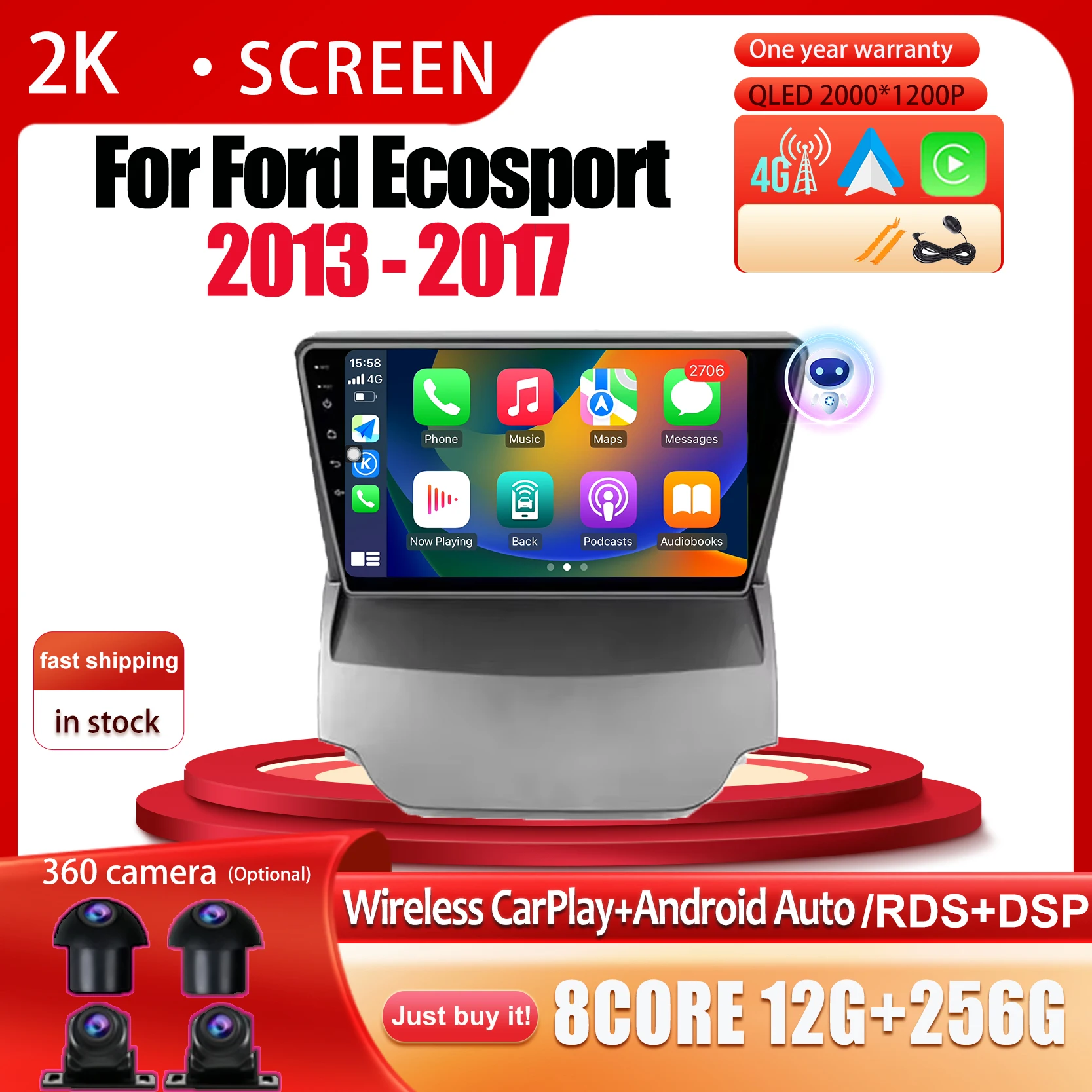 Android 14 For Ford Ecosport 2013 2014 2015 2016 2017 Carplay MonitorWireless Carplay Auto Screen Stereos Multimedia No 2 Din
Android 14 For Ford Ecosport 2013 2014 2015 2016 2017 Carplay MonitorWireless Carplay Auto Screen Stereos Multimedia No 2 Din