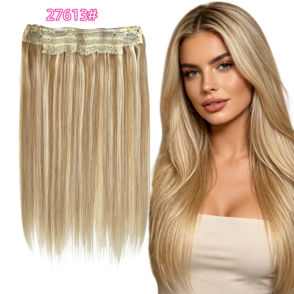 Adjustable Fish Wire Clip in Human Hair Extensions, Ombre Dark Brown Root to Platinum Blonde Straight Human Hair Fish Line Hairp
Adjustable Fish Wire Clip in Human Hair Extensions, Ombre Dark Brown Root to Platinum Blonde Straight Human Hair Fish Line Hairp