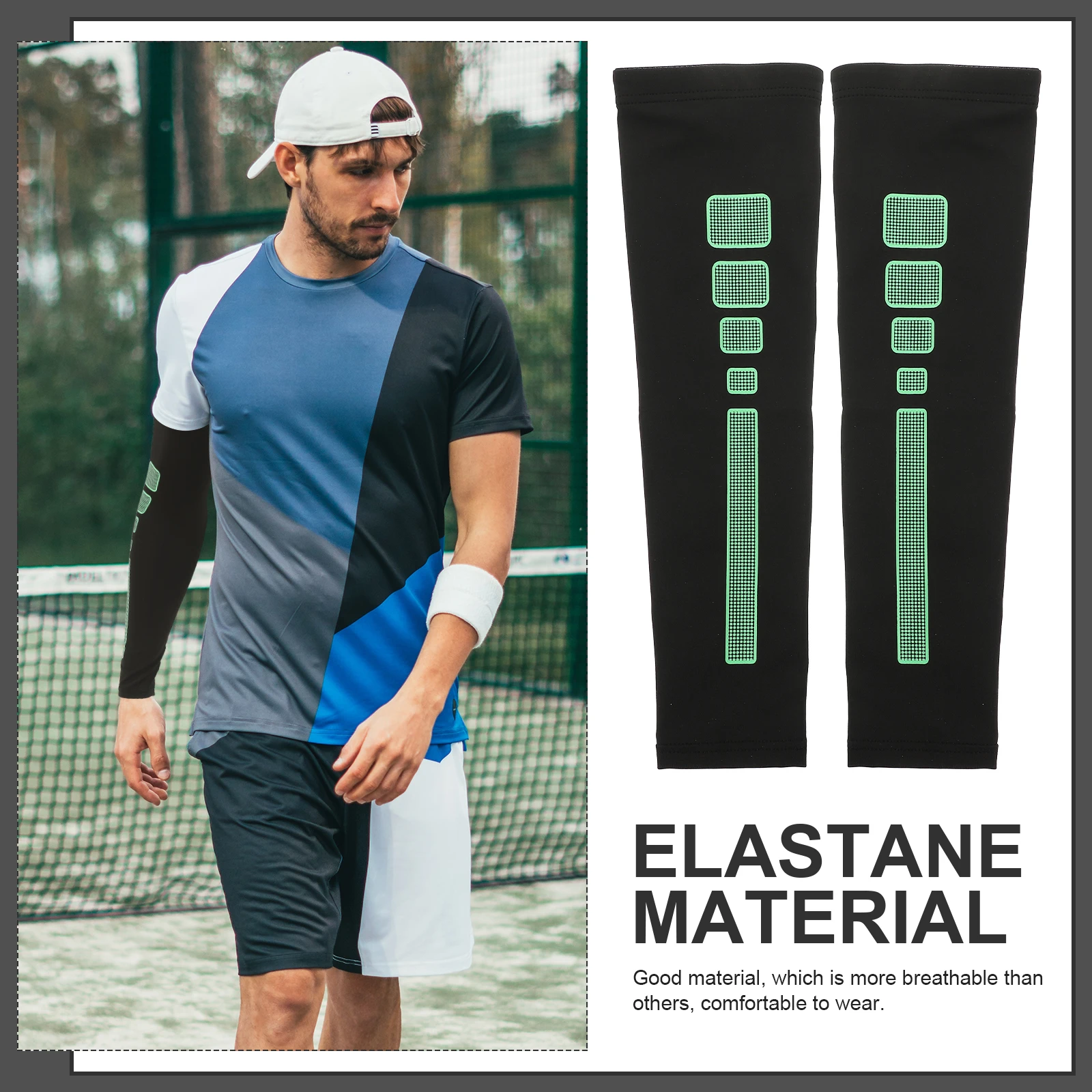2pcs Arm Sleeves Elbow Guards Unisex Breathable Sports Wristband Protector for Basketball Badminton Riding L Size Black Green
2pcs Arm Sleeves Elbow Guards Unisex Breathable Sports Wristband Protector for Basketball Badminton Riding L Size Black Green