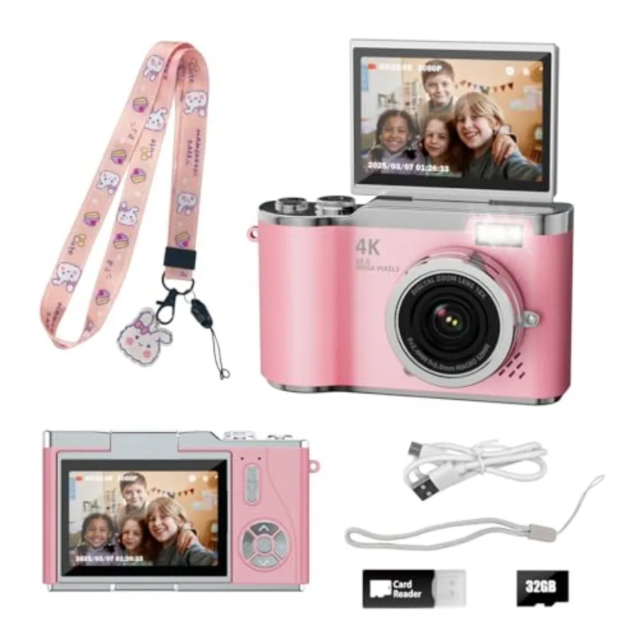 Camera4K Digital Camera for Photography 48MP 1080P HD Video Selfie Camera with 180° Flip Screen Flash with 32GB SD Card for Sta
Camera4K Digital Camera for Photography 48MP 1080P HD Video Selfie Camera with 180° Flip Screen Flash with 32GB SD Card for Sta