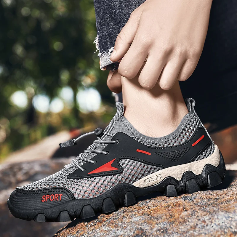 Summer Men's Mesh Sports Shoes Fashion Mountaineering Breathable Lightweight Anti Slip Shoes Outdoor Travel Running Casual Shoes
Summer Men's Mesh Sports Shoes Fashion Mountaineering Breathable Lightweight Anti Slip Shoes Outdoor Travel Running Casual Shoes