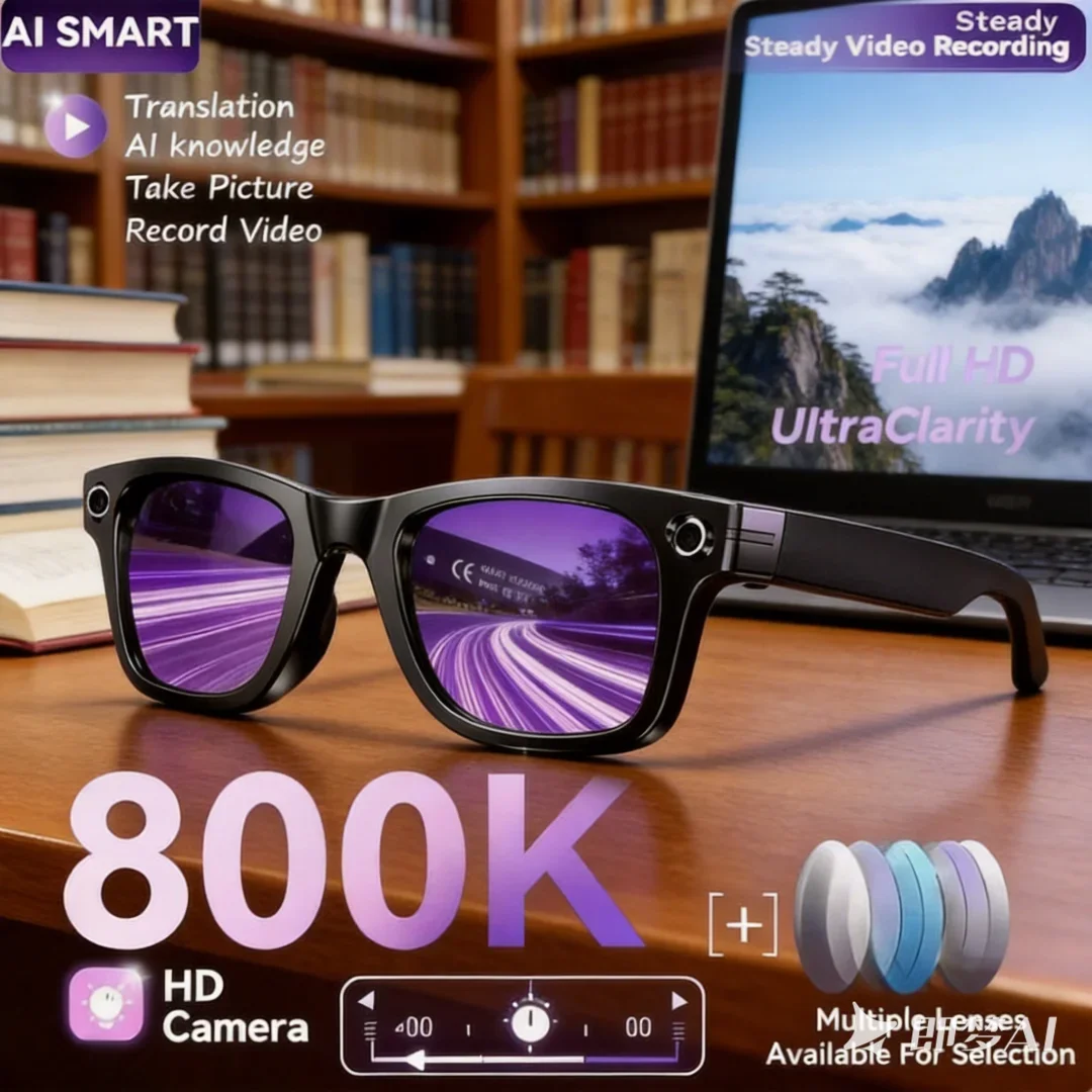 Sophisticated AI Smart Glasses Elite 800W Camera AI Glasses Men Opulent Color-Changing Smart Translation Glasses HD Clarity
Sophisticated AI Smart Glasses Elite 800W Camera AI Glasses Men Opulent Color-Changing Smart Translation Glasses HD Clarity