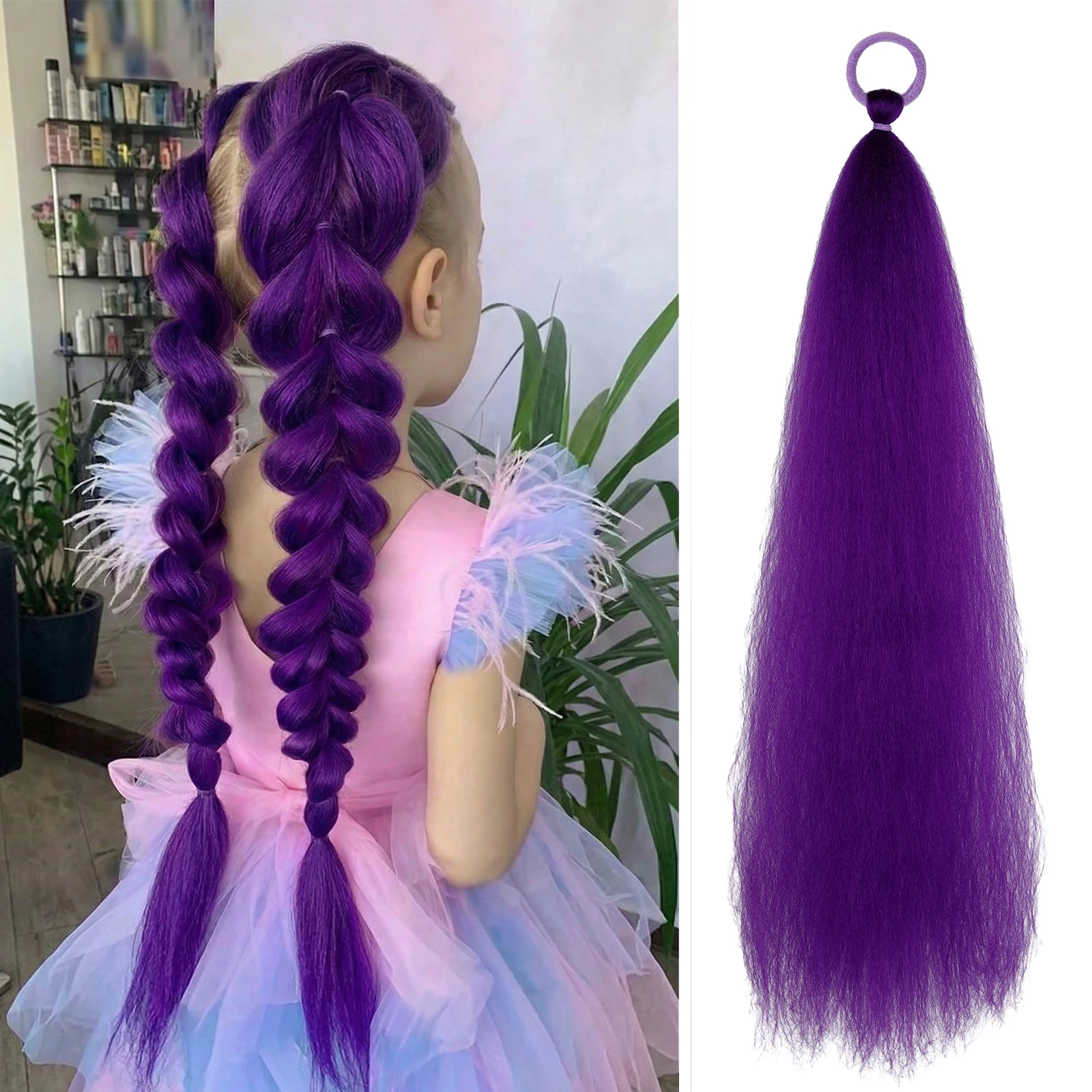 2pcs Purple Synthetic Braiding Hair Yaki Long Straight DIY Braided Pony Tail Hairpiece With Band For Women Daily Cosplay Party
2pcs Purple Synthetic Braiding Hair Yaki Long Straight DIY Braided Pony Tail Hairpiece With Band For Women Daily Cosplay Party