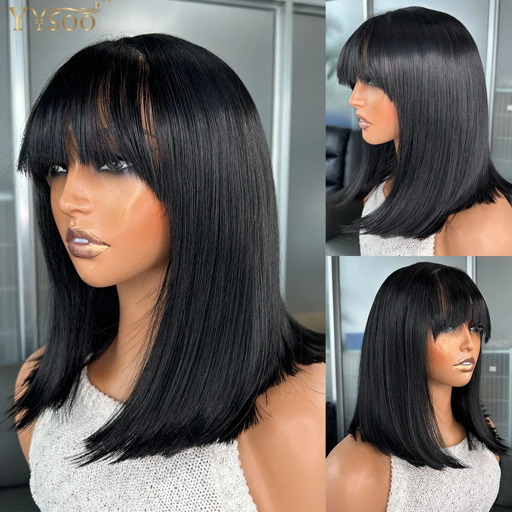 New Style 13x4 Black Color Silky Straight Hair Short Cut Bob Wig Pre Plucked Hairline Futura Synthetic Lace Front Wig with Bangs
New Style 13x4 Black Color Silky Straight Hair Short Cut Bob Wig Pre Plucked Hairline Futura Synthetic Lace Front Wig with Bangs