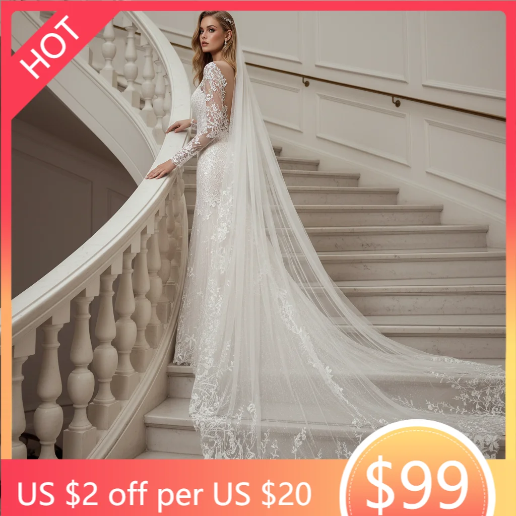 Long Cathedral Wedding Veil with Rich Floral Lace Grand Trailing Bridal Veil for Bride Church Ceremony G162
Long Cathedral Wedding Veil with Rich Floral Lace Grand Trailing Bridal Veil for Bride Church Ceremony G162
