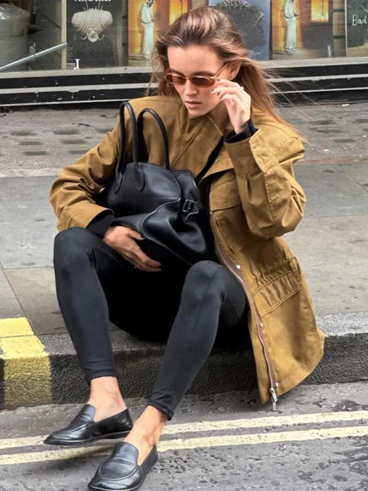 Women's Coat Jacket Stand-Up Collar Pockets Zipper Solid Cinch Waist Belt Female Coat Casual Autumn Workwear Jacket For Ladies
Women's Coat Jacket Stand-Up Collar Pockets Zipper Solid Cinch Waist Belt Female Coat Casual Autumn Workwear Jacket For Ladies