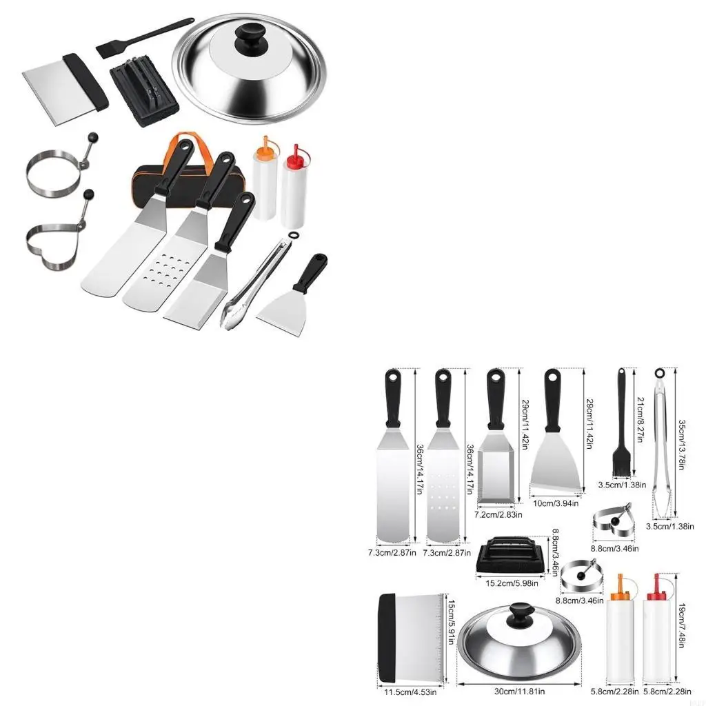 PXPF 14pcs Grills Tool Plat Top Griddles Инструмент с лопаточками, скребками, щипцами
PXPF 14pcs Grills Tool Plat Top Griddles Инструмент с лопаточками, скребками, щипцами
