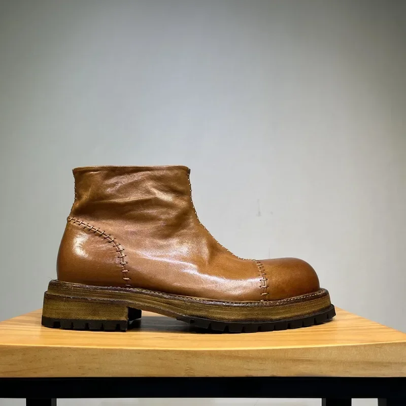 Men's Leather Washed Old Leather boots Horse Leather Handmade Goodyear-Casual Men's Shoes
Men's Leather Washed Old Leather boots Horse Leather Handmade Goodyear-Casual Men's Shoes