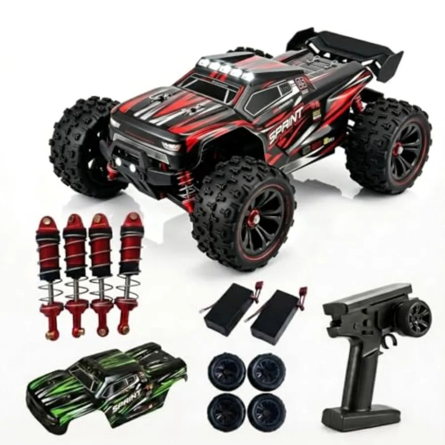 RC car for adults: brushless 4WD off-road truck, waterproof ABS body, black/red, 35+ MPH speed, 70 throttle limiter, 2x 3S LiPo
RC car for adults: brushless 4WD off-road truck, waterproof ABS body, black/red, 35+ MPH speed, 70 throttle limiter, 2x 3S LiPo