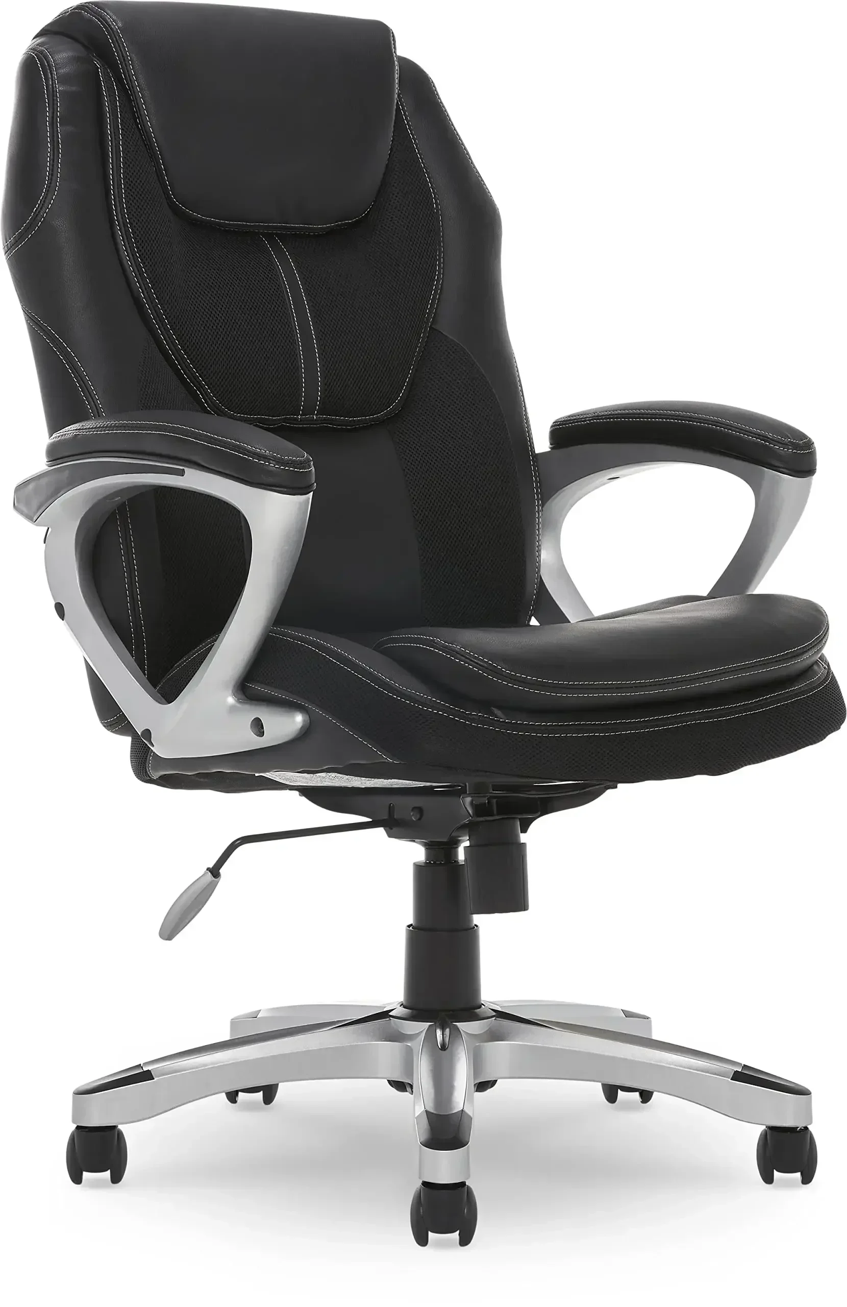 Serta Executive Office Padded Arms, Adjustable Ergonomic Gaming Desk Chair with Lumbar Support, Faux Leather and Mesh, Black
Serta Executive Office Padded Arms, Adjustable Ergonomic Gaming Desk Chair with Lumbar Support, Faux Leather and Mesh, Black