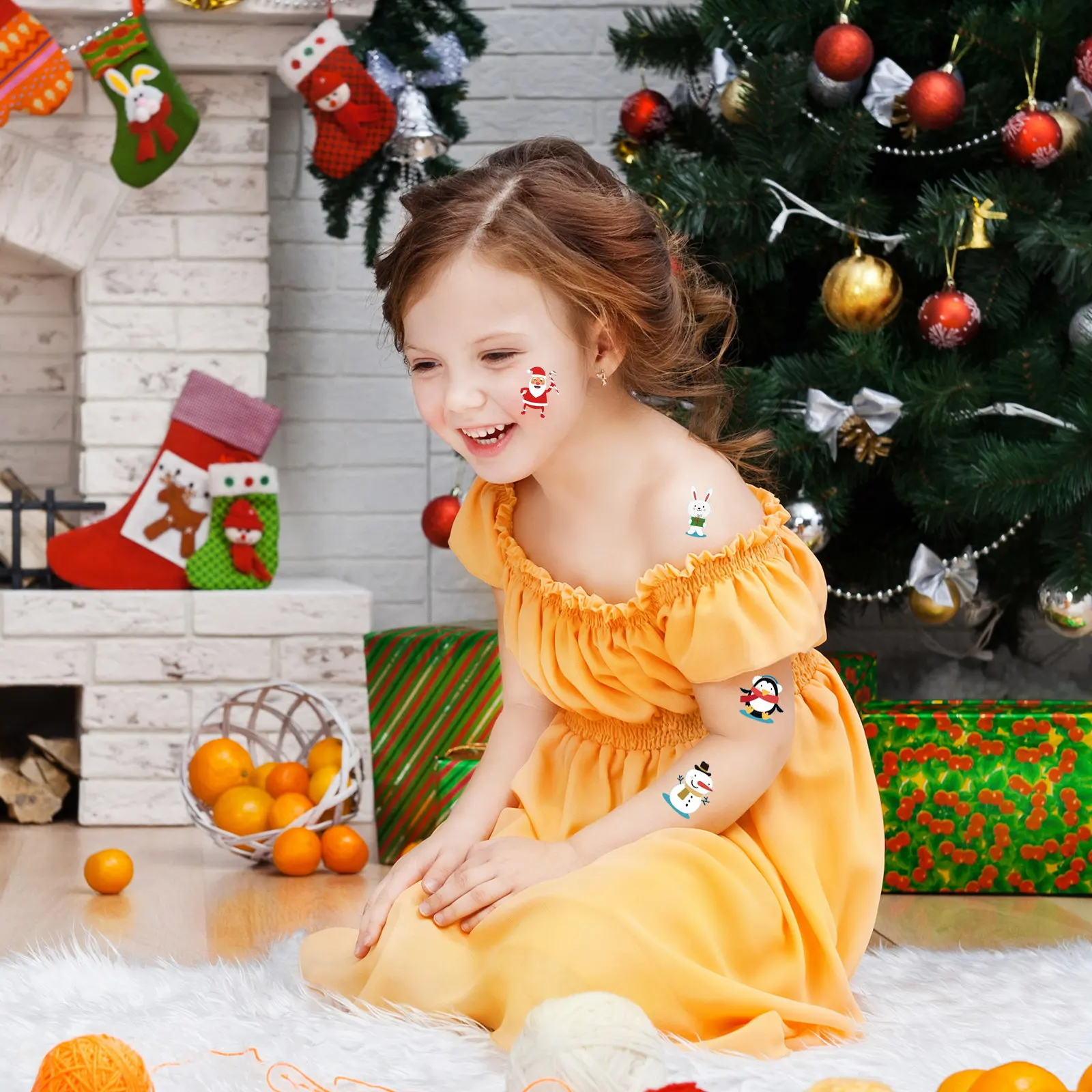 6 Sheets Temporary Tattoos Cute Cartoon Stickers Waterproof Christmas Skateboard Decorative Not Fade
6 Sheets Temporary Tattoos Cute Cartoon Stickers Waterproof Christmas Skateboard Decorative Not Fade