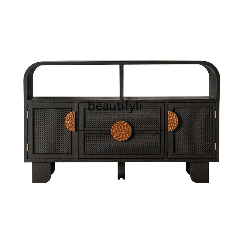 American retro rattan dining side cabinet household living room entrance cabinet wabi sandy wind medieval homestay storage
American retro rattan dining side cabinet household living room entrance cabinet wabi sandy wind medieval homestay storage