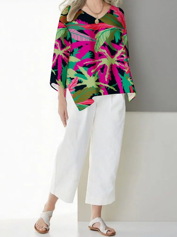 Plus Size Boho Floral Blouse Women V Neck 3/4 Sleeve Oversized Casual Button Down Shirt Curvy Ladies Summer Vacation Blusas
Plus Size Boho Floral Blouse Women V Neck 3/4 Sleeve Oversized Casual Button Down Shirt Curvy Ladies Summer Vacation Blusas
