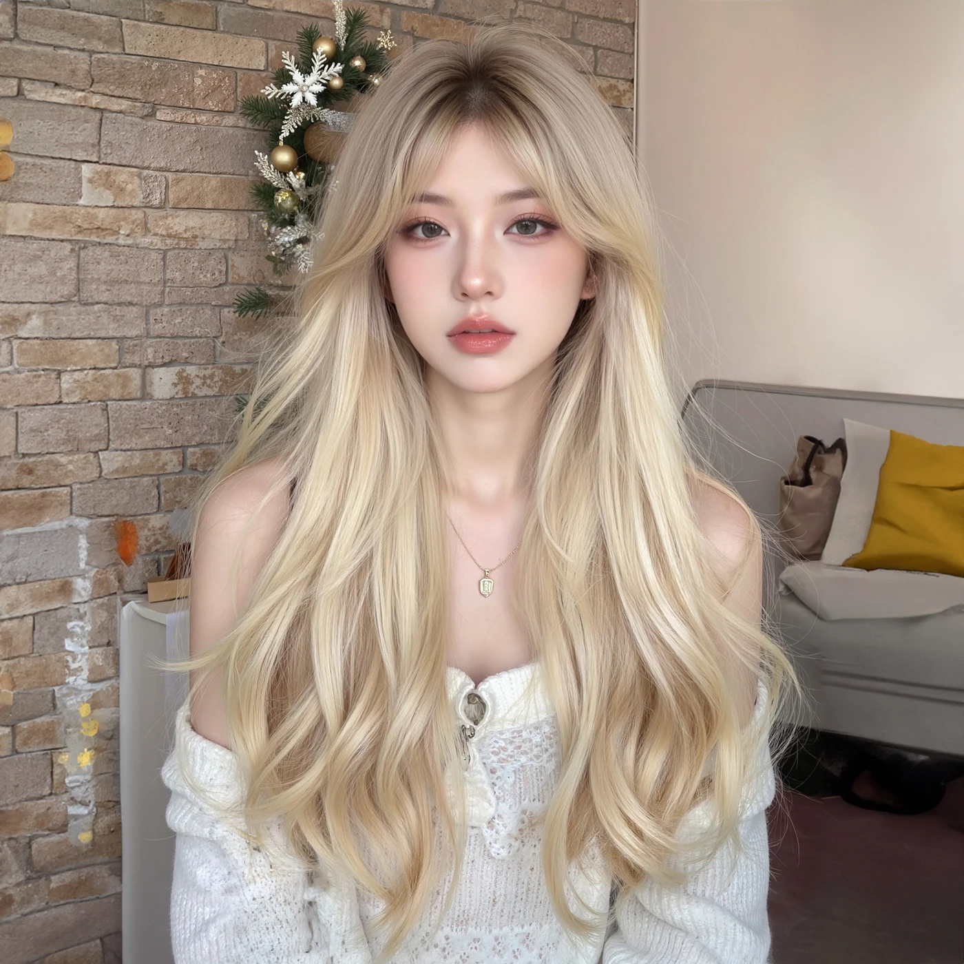 Рождественские длинные светлые волнистые синтетические парики со средней частью челки Лолита Косплей Парики из натуральных волнистых волос для женщин Термостойкие
Рождественские длинные светлые волнистые синтетические парики со средней частью челки Лолита Косплей Парики из натуральных волнистых волос для женщин Термостойкие