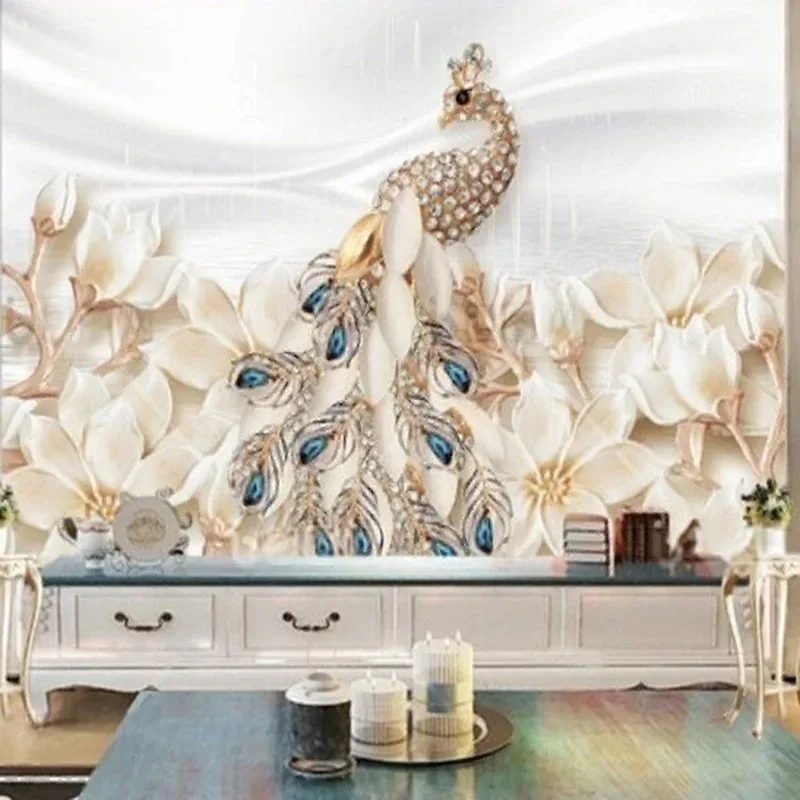 Custom 3D Jewelery Peacock Pattern Wall Mural Home Decor Living Room & Bedroom Wallpaper Wall Art Background Printing
Custom 3D Jewelery Peacock Pattern Wall Mural Home Decor Living Room & Bedroom Wallpaper Wall Art Background Printing