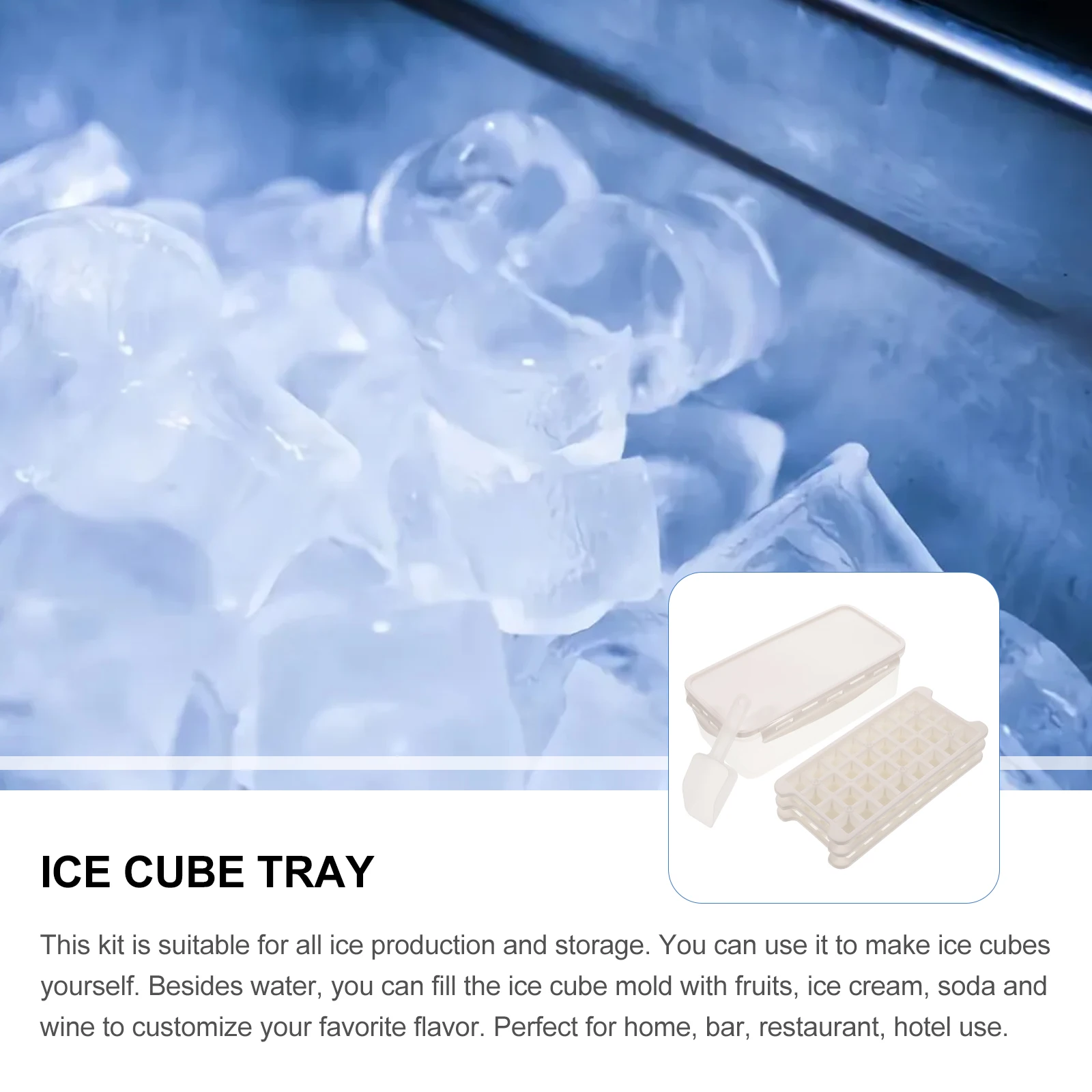 Ice Cube Mold Reusable Silicone Tray 12 Cavities Food Grade Safe Resistant Cube Maker Lid Kitchen Bar Tool
Ice Cube Mold Reusable Silicone Tray 12 Cavities Food Grade Safe Resistant Cube Maker Lid Kitchen Bar Tool