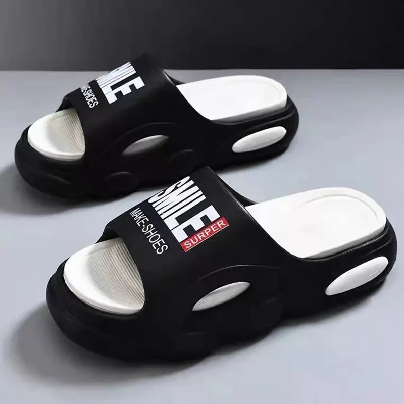 Men Thick Sole Summer Beach Slides Bathroom Anti Slip Slipper Soft Sandals Simplicity Ultra Light Letter Shoes Men Slippers
Men Thick Sole Summer Beach Slides Bathroom Anti Slip Slipper Soft Sandals Simplicity Ultra Light Letter Shoes Men Slippers