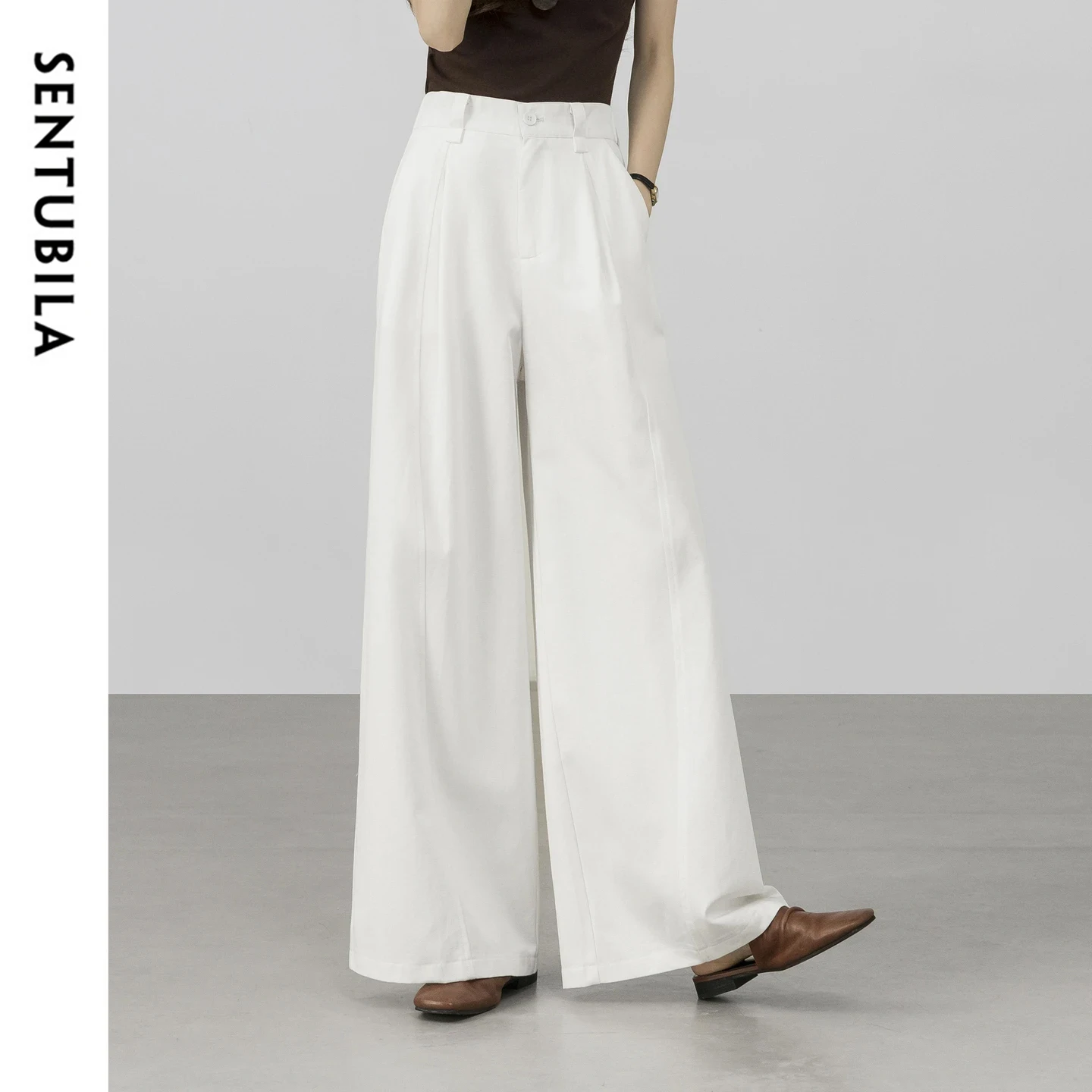 SENTUBILA Women's Wide Leg Pants 2026 Spring New Lyocell Cotton Loose Full Length Trouser Elastic Waist Pant Woman W61KD6035
SENTUBILA Women's Wide Leg Pants 2026 Spring New Lyocell Cotton Loose Full Length Trouser Elastic Waist Pant Woman W61KD6035