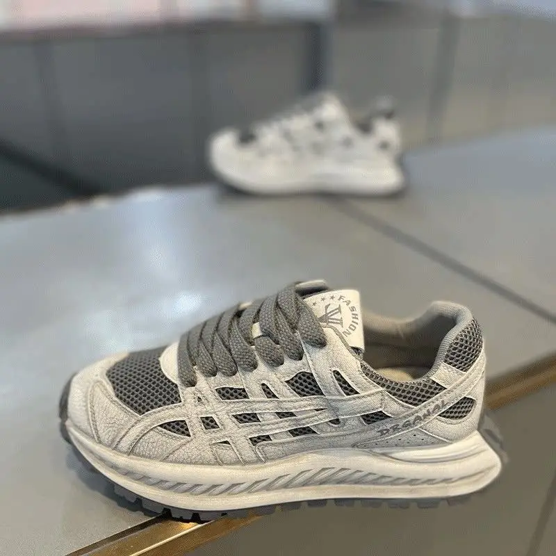 Men's Grey Distressed Dad Shoes Breathable Mesh Retro Casual Sneakers Streetwear Comfortable Non-slip Walking Trainers
Men's Grey Distressed Dad Shoes Breathable Mesh Retro Casual Sneakers Streetwear Comfortable Non-slip Walking Trainers