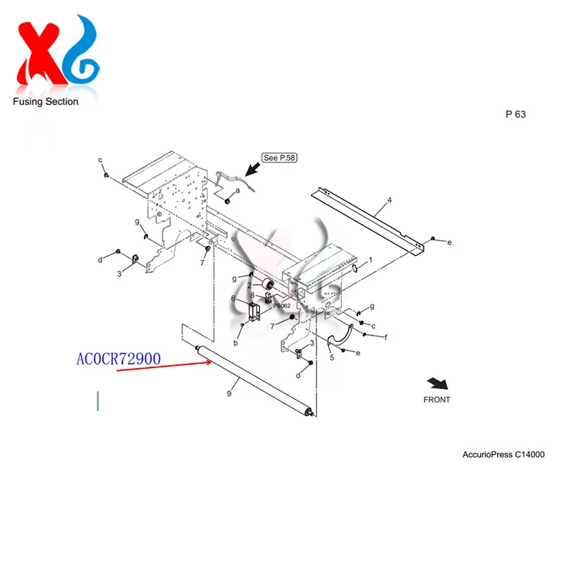 AC0CR72900 AC0C-R729-00 Fusing Inlet Roller New Original for Konica Minolta AccurioPress C12000 C14000
AC0CR72900 AC0C-R729-00 Fusing Inlet Roller New Original for Konica Minolta AccurioPress C12000 C14000