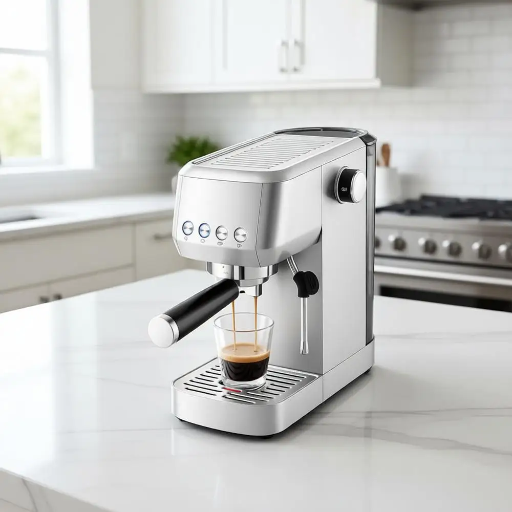 Кофемашина Ential Hine 20 Bar из нержавеющей стали для пуццоли и латте с капучинатором, резервуар для воды 1,3 л, подарок для мужчин и женщин, серебристая
Кофемашина Ential Hine 20 Bar из нержавеющей стали для пуццоли и латте с капучинатором, резервуар для воды 1,3 л, подарок для мужчин и женщин, серебристая