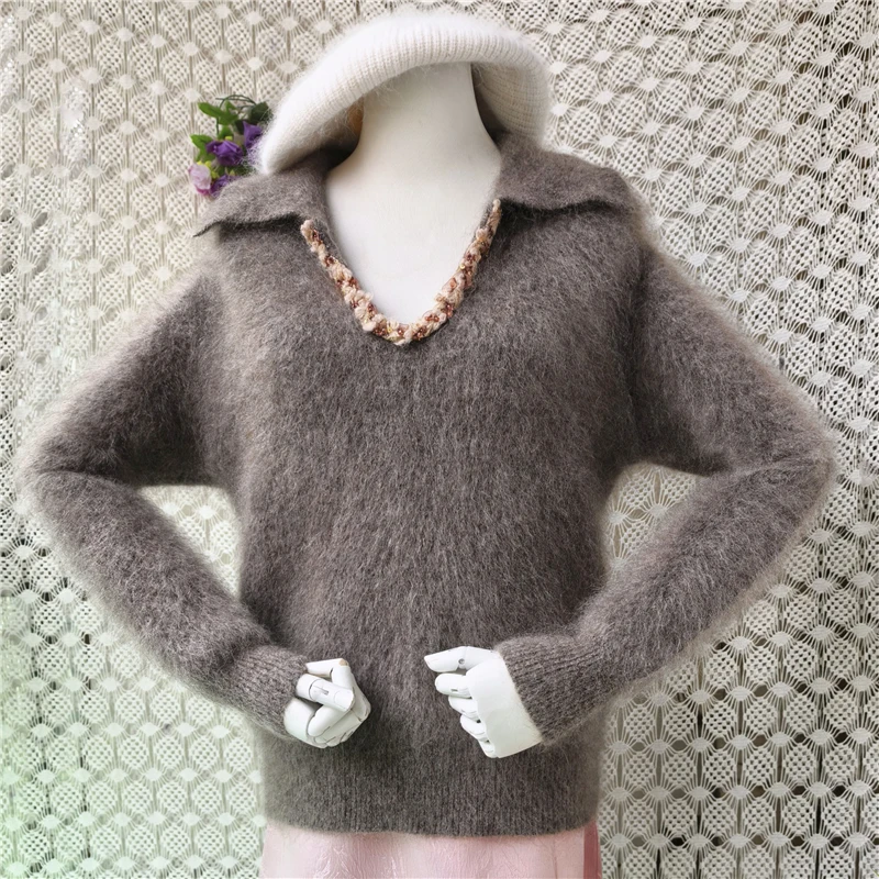Women Mujer Autumn Winter Soft Hairy Mohair Wool Knitted Turn-Down Neck Long Sleeves Short Style Loose Pullover Sweater Jumper
Women Mujer Autumn Winter Soft Hairy Mohair Wool Knitted Turn-Down Neck Long Sleeves Short Style Loose Pullover Sweater Jumper