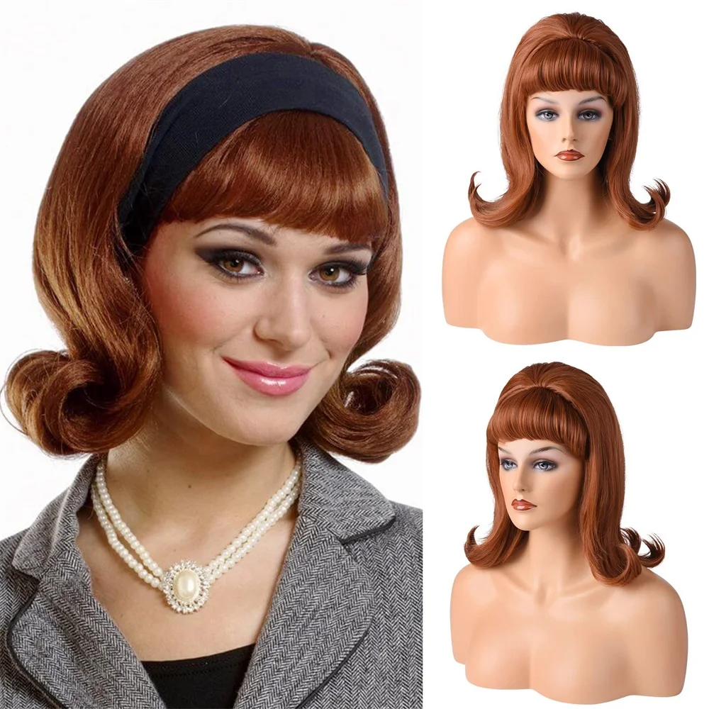 HAIRJOY Synthetic Hair Retro Brown Wig 50s 60s 70s Wig with Bangs for Women Carnival Costume Party Halloween Wigs
HAIRJOY Synthetic Hair Retro Brown Wig 50s 60s 70s Wig with Bangs for Women Carnival Costume Party Halloween Wigs
