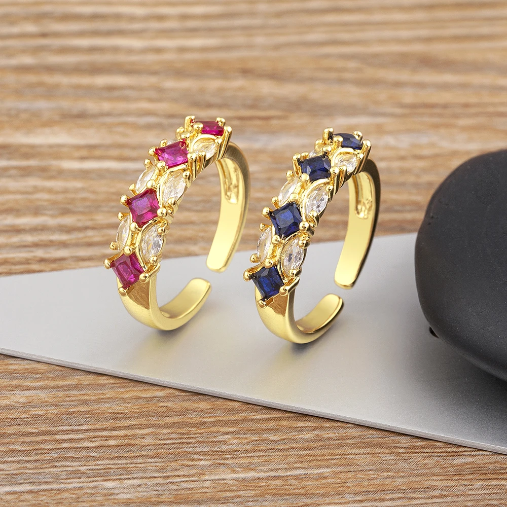 Nidin Shine Zircon Geometric Open Ring For Women Gold Plated Adjustable 5 Colors Female Wedding Aesthetic Jewelry Gift Wholesale
Nidin Shine Zircon Geometric Open Ring For Women Gold Plated Adjustable 5 Colors Female Wedding Aesthetic Jewelry Gift Wholesale
